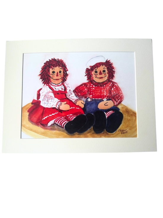 Other - Eleanor Smith Signed Raggedy Ann and Andy Matted Art Print 12” x 10”